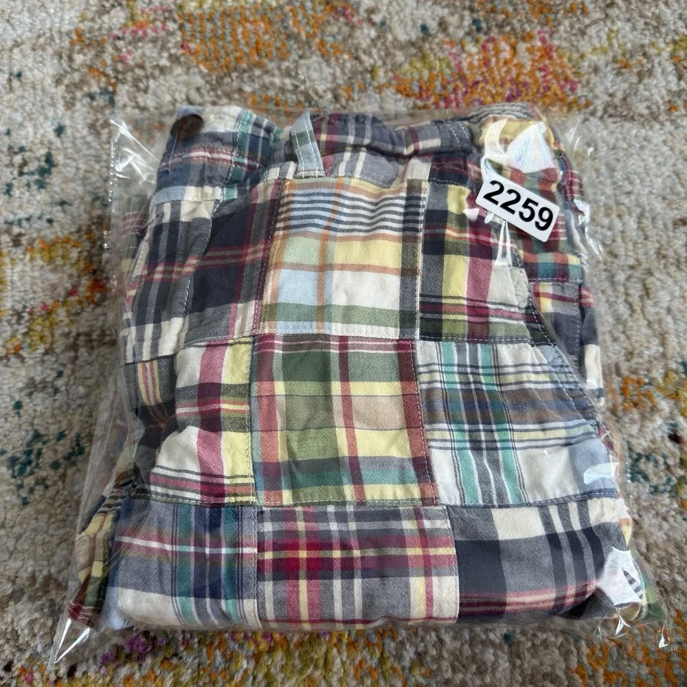J.Crew Patchwork Plaid Madras Shorts Mens Size 30W Multicolor Preppy Y2K